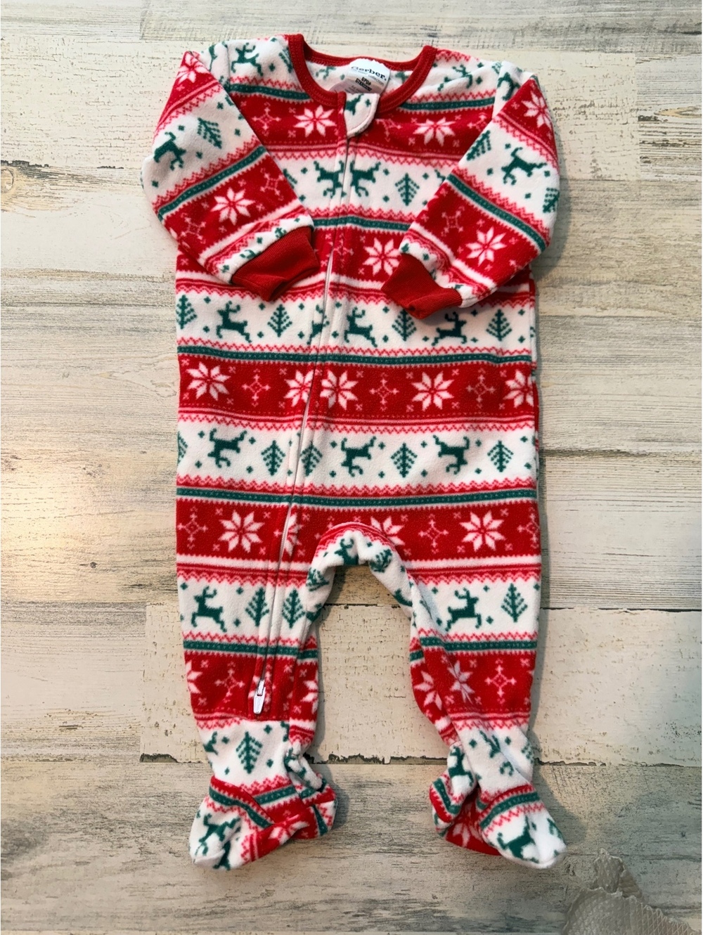Gerber Baby 3-6 Month Christmas Fleece Footed Pajamas